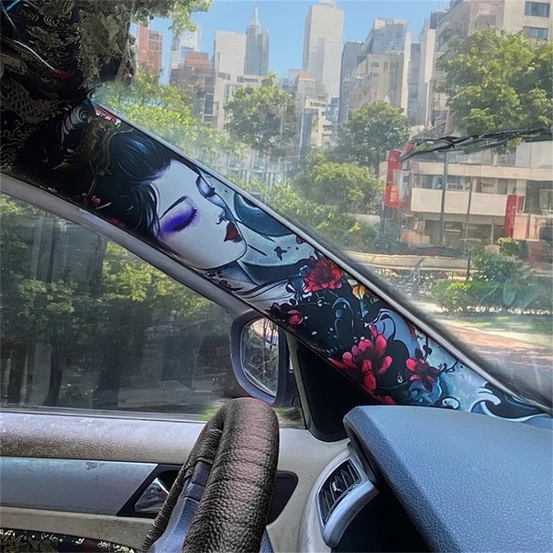 Interior Design Japan - 2Pcs Japanese Geisha Flower Car A‑Pillar
