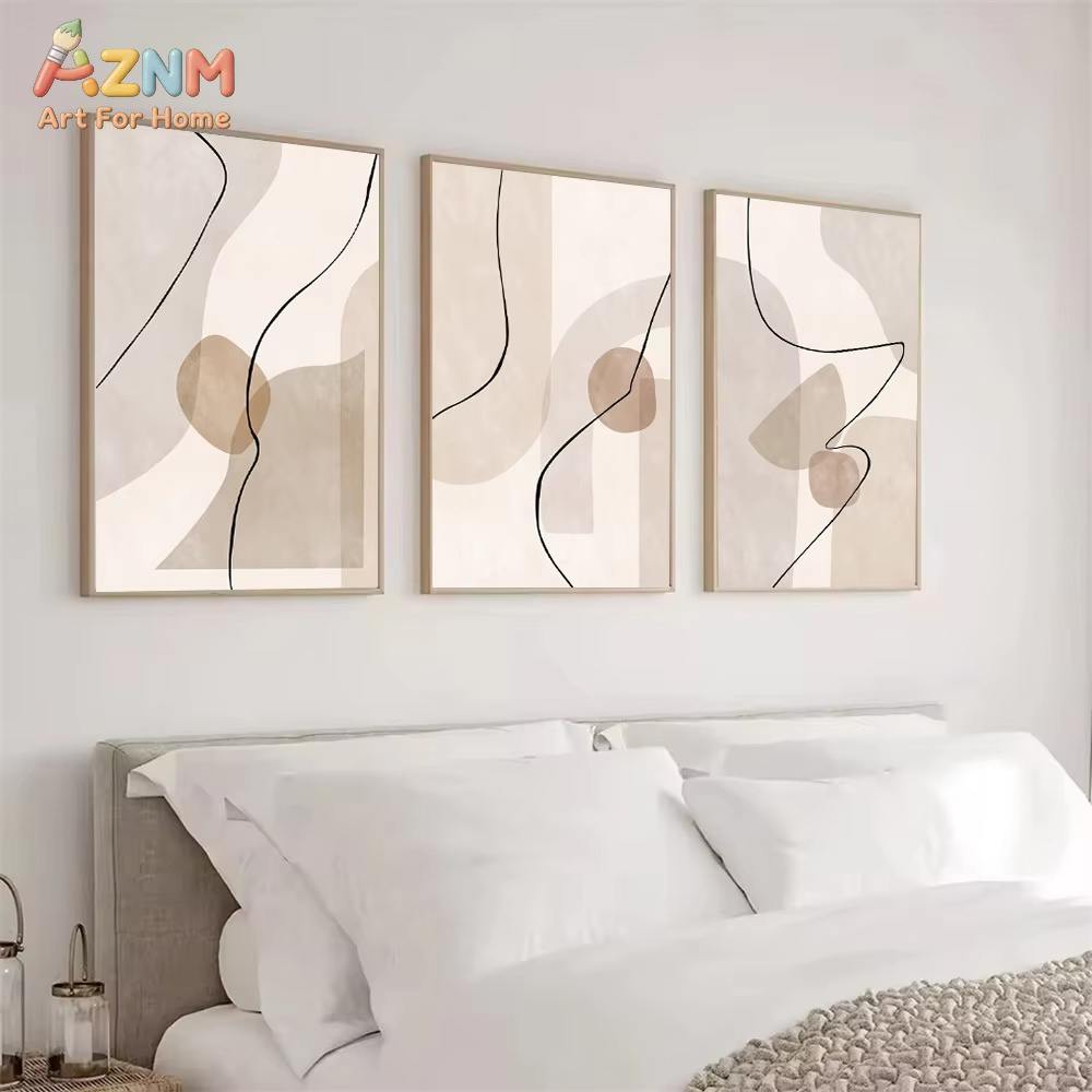 Abstract Beige Geometry Line W - Interior Design Modern recension och pris