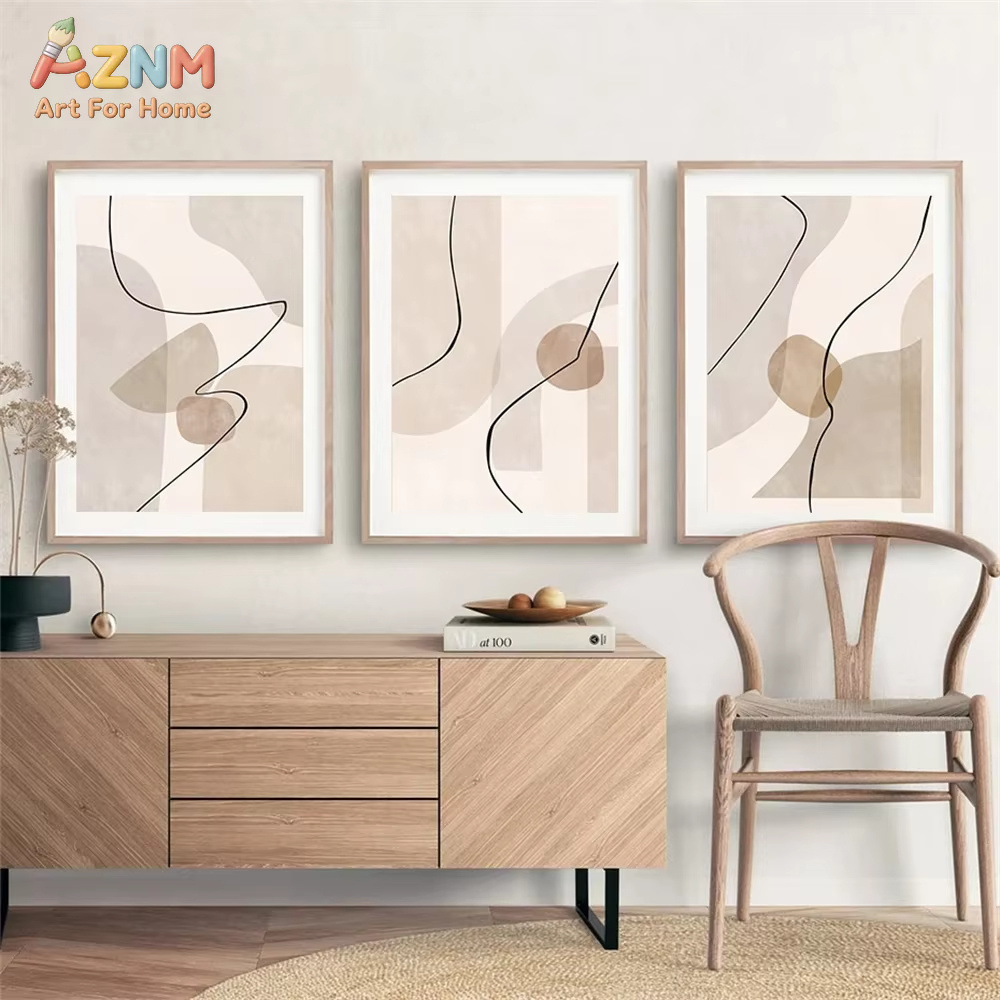 Abstract Beige Geometry Line W - Interior Design Modern recension och pris