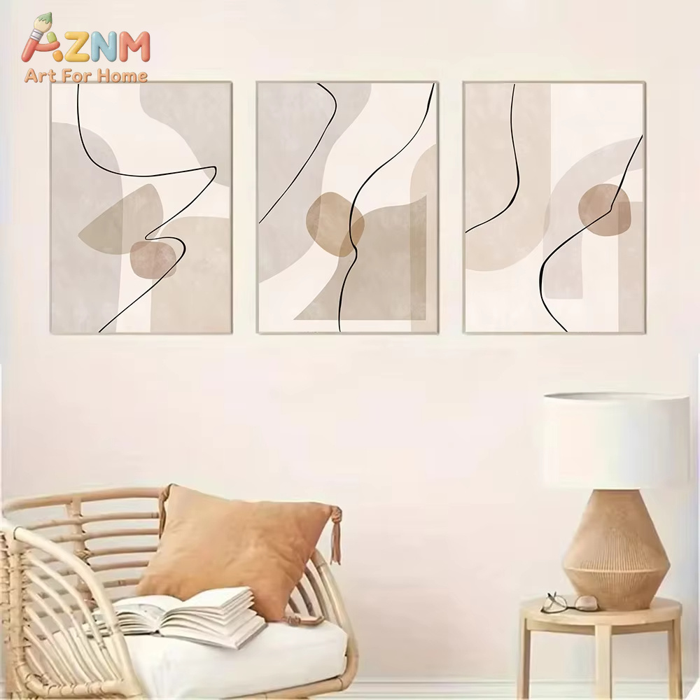 Abstract Beige Geometry Line W - Interior Design Modern recension och pris