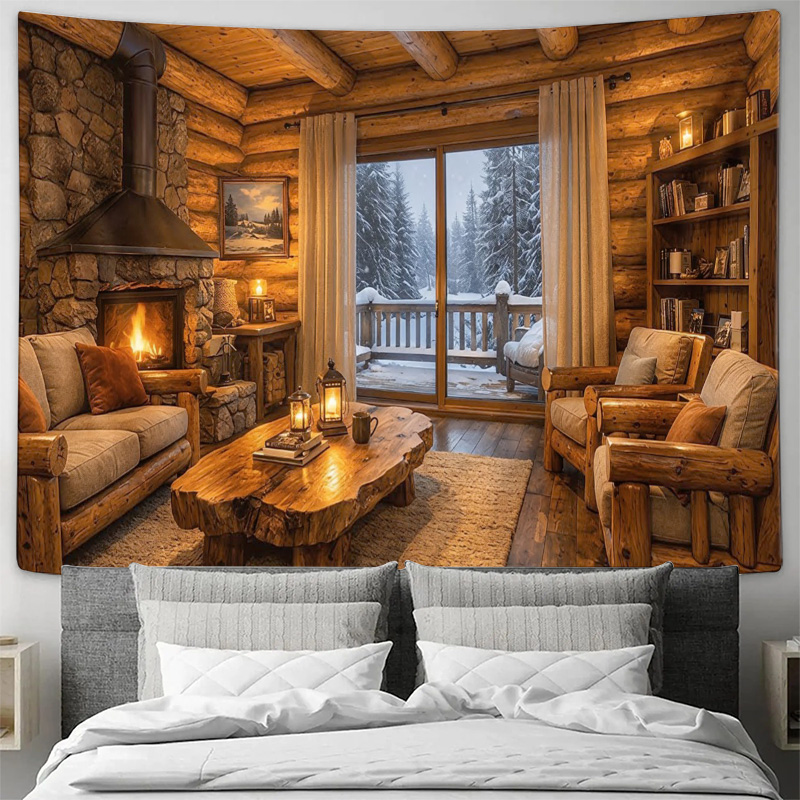 Cozy Wooden Cabin Fireplace In - Interior Design Modern recension och pris