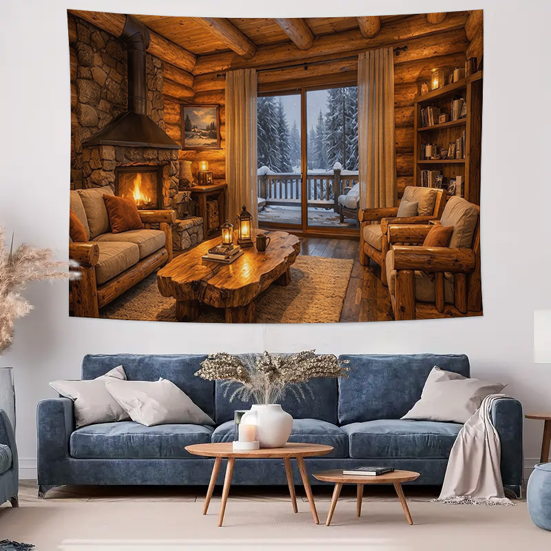 Cozy Wooden Cabin Fireplace In - Interior Design Modern recension och pris